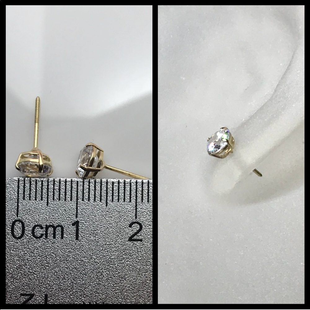 Last Pair left 2 carat lab created diamonds 14k yellow gold - Picture 8 of 8